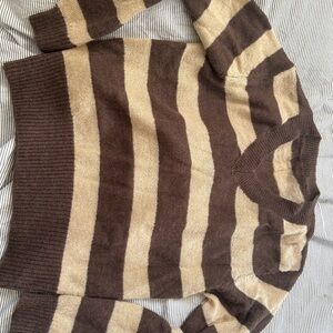 Striped Brown and Cream Women's Sweater